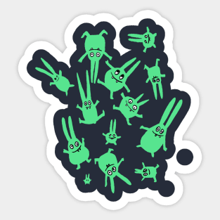 bunnies in weightlessness Sticker